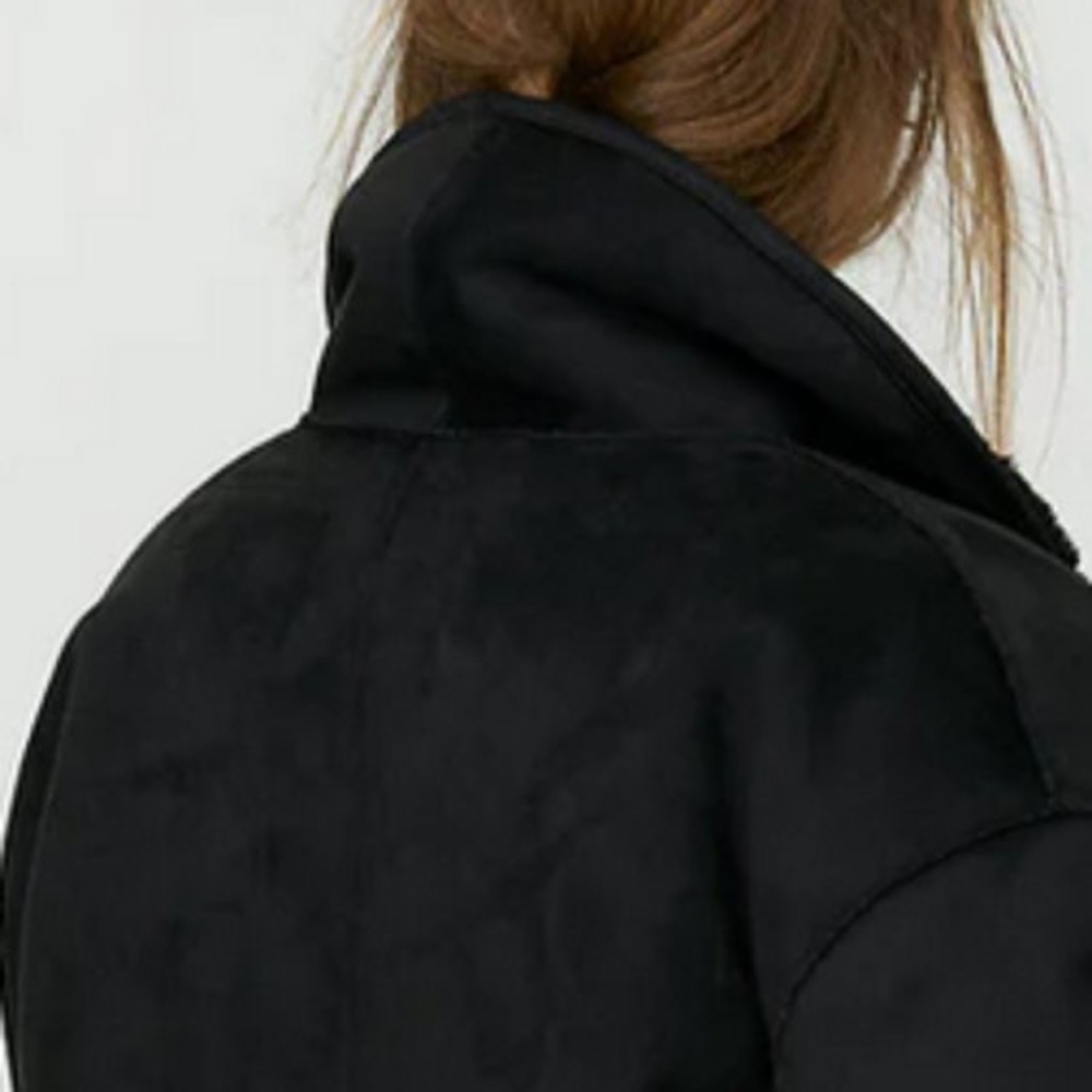 ARITZIA Wilfred Free Deanna Stallion Sherpa Jacket Button-Up Coat Black Sz S - Picture 5 of 15